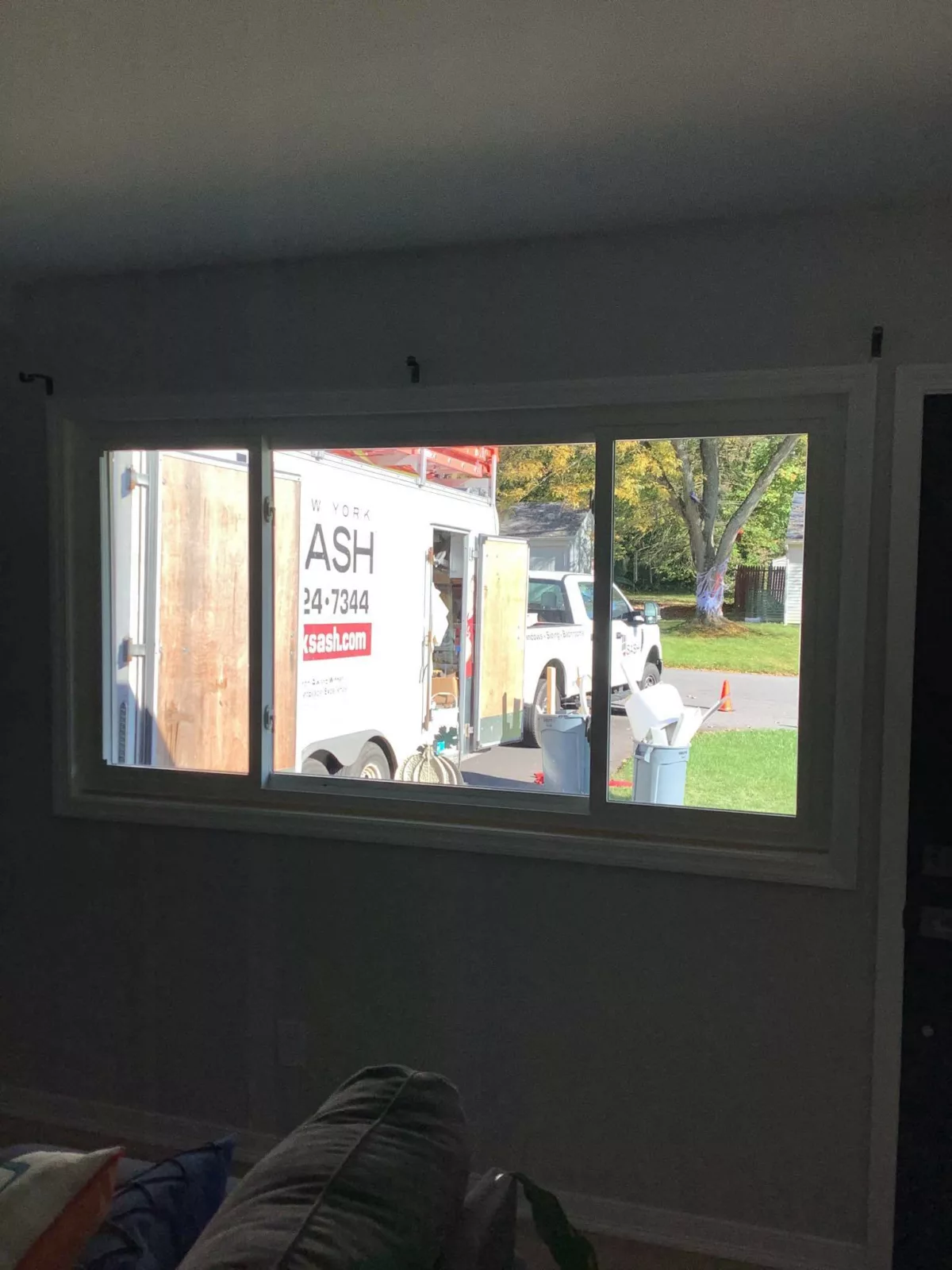 New 3 lite slider window-interior view