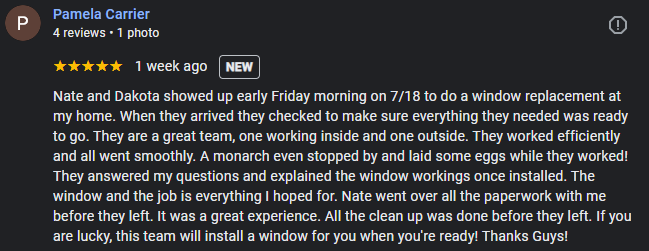 A Happy New York Sash Customer In Utica, NY
