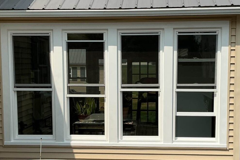 new double-hung window in white
