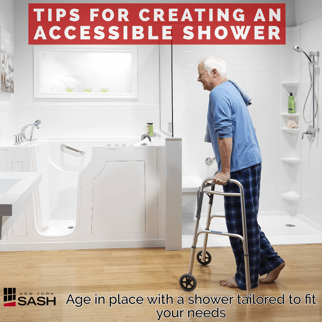 how to make your shower more accessible & safe Tips for creating a safe & accessible shower.