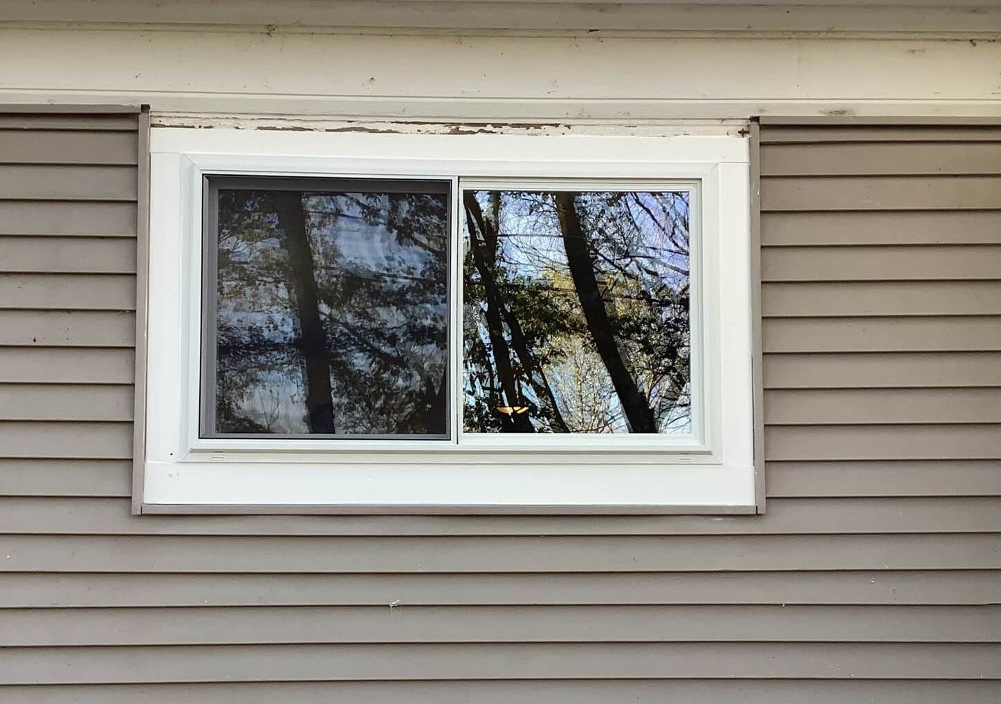 Exterior view of new slider window.