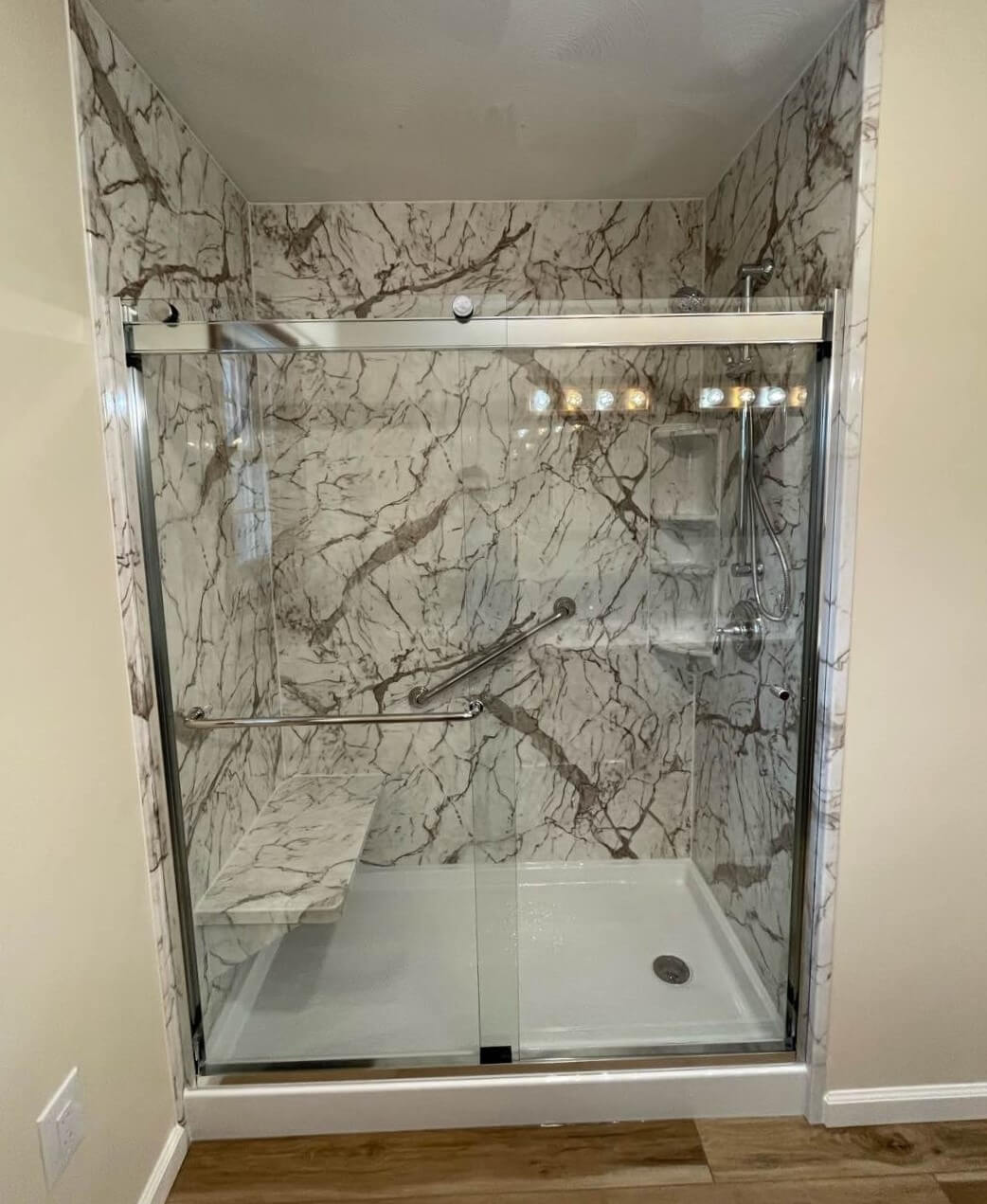 New Walk in shower Completed walk in shower