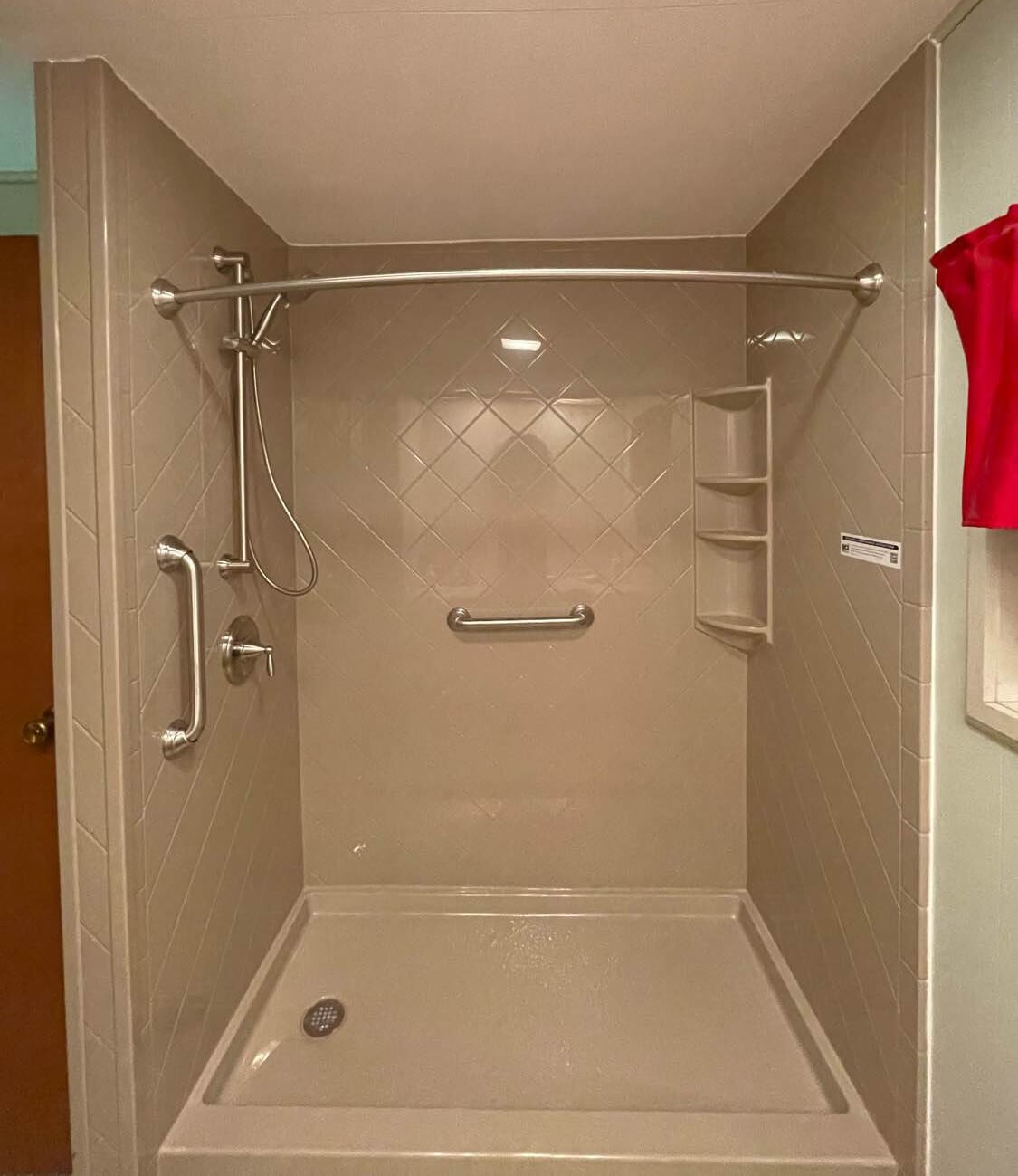 Shower Conversion In Fort Plain NY By New York Sash sandbar walk in shower with brushed nickel accessories