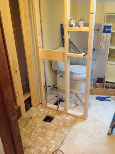 Bath under plumbing