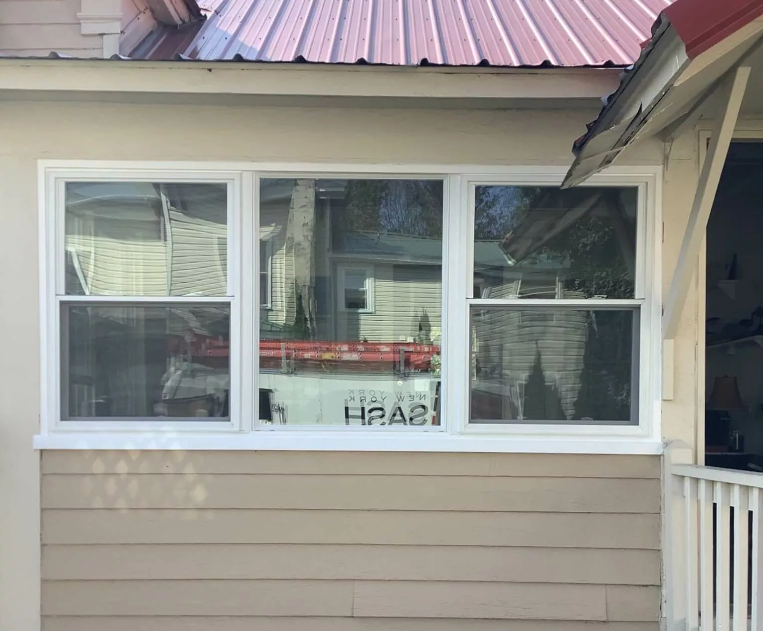 New double hung picture window New double hung picture window finished in white